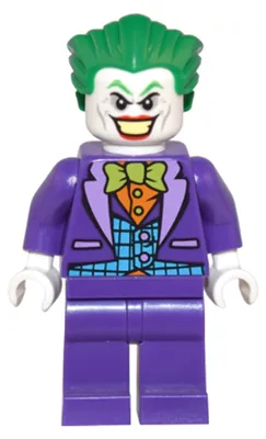 Immagine prodotto di LEGO Minifigura: Il Joker - Giubbotto azzurro medio, papillon verde lime, sorriso ampio (dim017)