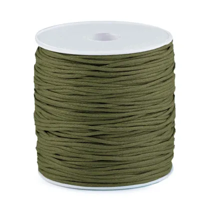85-100m Gewachste Baumwollschnur,  ca. 2mm, khaki