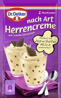 Produktbild von Dr. Oetker nach Art Herrencreme mit Schokoladenstückchen 62g