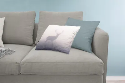 Produktbild von MuchoWow® Zierkissen Sofakissen Wohnzimmer Dekokissen 60x40 cm Hirsche - Nebel - Morgen - Kopfkissen - Polster mit Foto