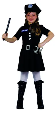 Polizistinnenkostüm für Mädchen, Größe 7-9, 3-teilig
