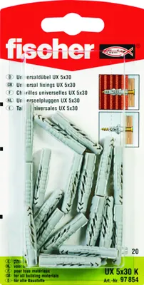 Produktbild von Kunststoffdübel UX 5x30 K Fischer 97854 20Stk.