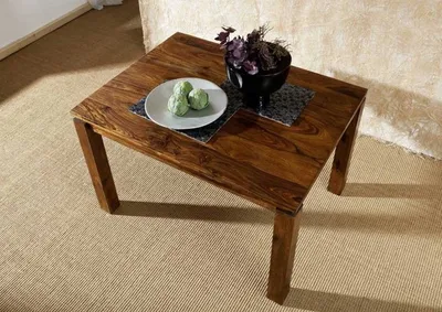 Produktbild von MASSIVMOEBEL24 Esstisch Sheesham 90x90x76 life honey lackiert METRO LIFE #151
