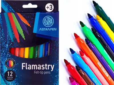 Produktbild von ASTRA Schul-Marker 12 Farben Filzstifte für Kinder