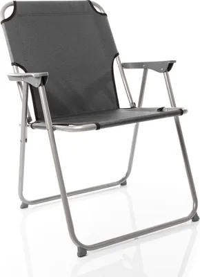 Produktbild von BigDean Klappstuhl Anthrazit Grau Campinstuhl Faltstuhl Angelstuhl robust klappbar bis 120kg belastbar klassischer Gartenstuhl für Garten & Camping