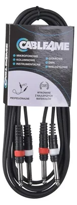 Productafbeelding van CABLE4ME DJJ6 Audiokabel, 2x 6,3 mm jackconnector, 6 meter