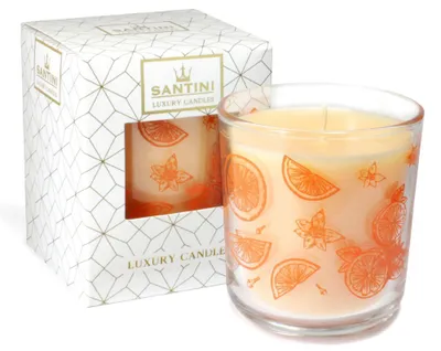Produktbild von Luxuskerze Santini - Gewürzorange Apfel, 200g