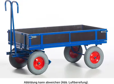 Produktbild von Rollcart Handpritschenwagen mit Holzbordwänden 1160x760x410mm Luftbereifung