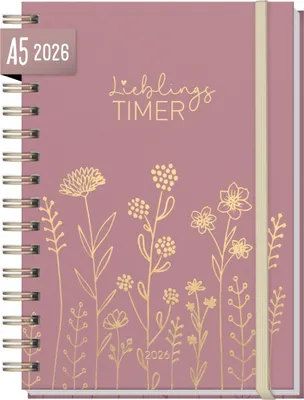 Produktbild von Lieblings-Timer 2026 / A5 / Fine Flowers Rosé / Häfft-Verlag