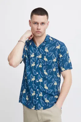 Produktbild von Blend He BHShirt Herren Kurzarmhemd Hemd Herrenhemd Reverskragen 100% Viskose regular fit