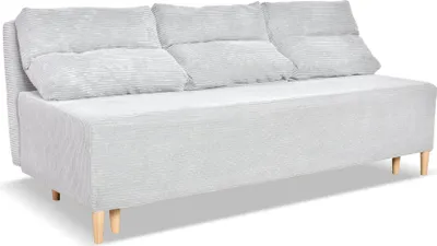 Produktbild von Family Meble Couch Kimo Schlafsofa Schlafcouch mit Bettkasten Freistehendes Lounge Sofa Bequem zum Entspannen Wohnzimmer Wartezimmer Hellgrau(A)