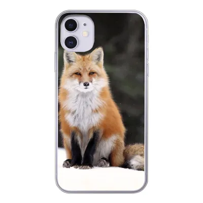 Produktbild von MuchoWow® Handyhülle Schutzhülle Hülle für iPhone 11 Fuchs - Schnee - Rot Silikon Softcase Handy Hülle - Handytasche
