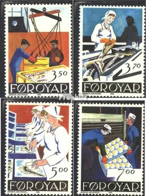 Produktbild von Briefmarken Dänemark - Färöer 1990 Mi 194-197 (kompl.Ausg.) postfrisch Fischindustrie