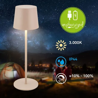 Produktbild von LED Tischlampe Akku LED Tischleuchte Dimmbar Kabellos Touch Aussen/Innen