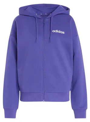 Produktbild von adidas Damen Essentials Linear Full Zip French Terry Hoodie Sweatshirt, Pure Pur