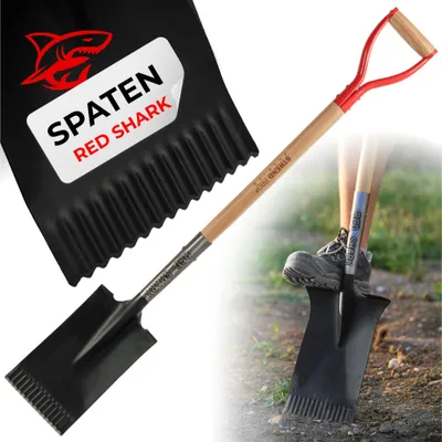 Produktbild von Spaten Strend Pro Premium RedShark, gerade, mit Holzstiel D 1150 mm