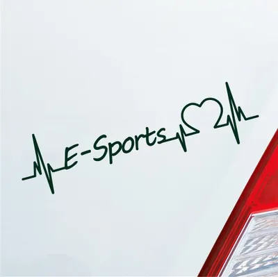 Produktbild von Auto Aufkleber E-Sports Herzschlag Gaming Zocken Playing Sport Liebe 19x5 cm Dunkelgrün Sticker Heckscheibenaufkleber