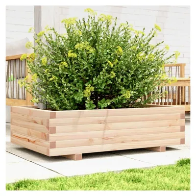 Produktbild von Pflanzkübel 90 x 60 x 26,5 cm aus Kiefernholz, Blumentopf für Garten, Terrasse und Balkon