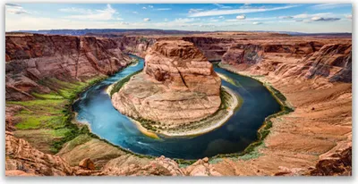 Produktbild von Glasbilder 140x70 Wandbild Druck auf Glas Grand Canyon Fluss Landschaft
