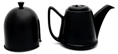 Produktbild von schwarze keramische Teekanne 1,0 Liter mit Edelstahlfilter