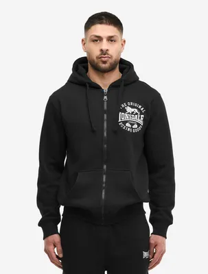 Produktbild von Herren Kapuzensweatjacke mit Reißverschluss normale Passform SEGHILL Black/White S Lonsdale