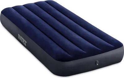 Zdjęcie produktu dla Materac dmuchany jednoosobowy welurowy 99 x 191 cm INTEX niebieski
