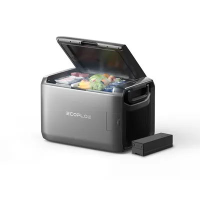 Produktbild von EF ECOFLOW 55L Tragbare Kühl- und Gefrierbox, Zweizonen-Autokühlbox mit 298-Wh-Batterie, App-Steuerung, 39 Stunden netzunabhängige Kühlung