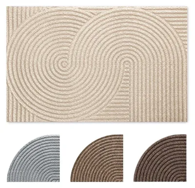 Productafbeelding van Binnen- en buitenmat, 60x90 cm, antislip, machinewasbaar, beige