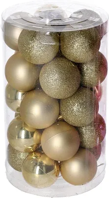 25 Kunststoff Weihnachtskugeln goldfarben - Baumdekoration - 6 cm Durchmesser