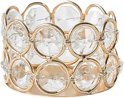 Produktbild von Runder Kerzenhalter aus Kristallmetall für Teelichter, für Büro, Hochzeit