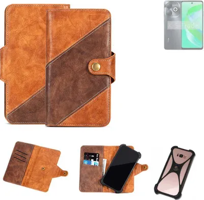 Produktbild von K-S-Trade Handyhülle Schutzhülle Bookstyle Case Wallet-Case kompatibel mit Infinix Smart 8 Pro Cover Klapphülle Kantenschutz Smartphone dunkelbraun