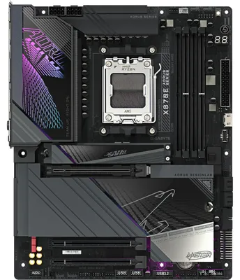 Immagine prodotto di Scheda Madre GIGABYTE X870E AORUS MASTER - Supporta CPU AMD Ryzen 9000, 16+2+2 Phases Digital VRM, fino a 8600MHz DDR5 (OC), 3xPCIe 5.0 + 1xPCIe 4.0, Wi-Fi 7, 5GbE LAN, USB 4