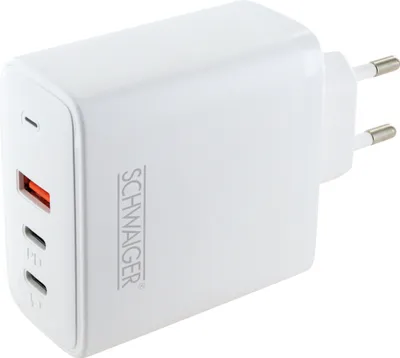 Produktbild von Schwaiger Schnell-Ladeadapter 65 W 2x USB C 1x USB A weiß