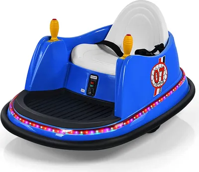 Produktbild von Elektrischer Autoscooter 360 Grad, batteriebetriebener 6V Elektrospinnauto mit 2.4G Fernbedienung & Licht & Musik & Sicherheitsgurt & Hupe, Elektrofahrzeug für Kinder 2-5 Jahre (Blau)