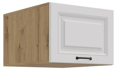 Produktbild von Aufsatzschrank Hochschrank 50 cm STILO Weiss + Eiche Artisan Küchenzeile Küchenblock Küche Landhaus