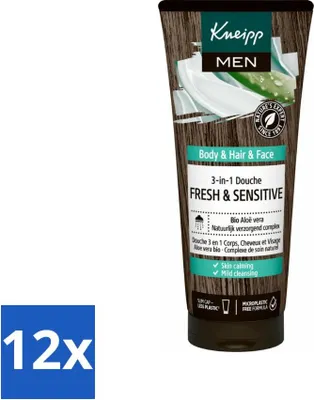 Immagine prodotto di Kneipp - Shampoo e doccia - Uomo - Fresh & Sensitive - Per pelle sensibile e secca - 200 ml - Confezione risparmio - 12 pezzi