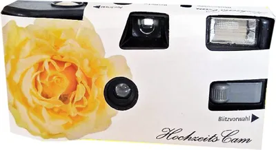 Produktbild von 1x PHOTO PORST Sonderposten Einwegkamera gelbe Hochzeitsrose  MHD: 06.2026