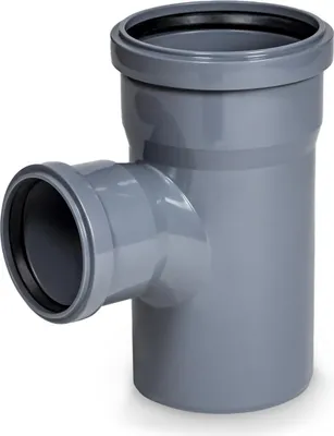 Obrázek produktu pro PP-HT 75x75/45 sanitární T-kus, pro vnitřní kanalizaci, barva popelavá