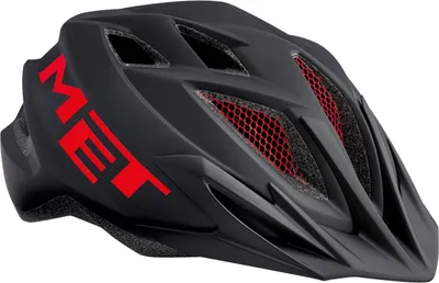 Produktbild von MET CRACKERJACK Kinderfahrradhelm, schwarz und rot, Größe unismall