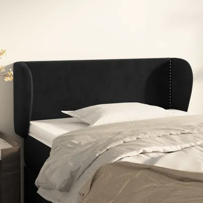 Produktbild von CLORIS Bettkopfteil Kopfteil mit Ohren Schwarz 93x23x78/88 cm Samt, 7,35 kg