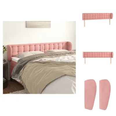 Produktbild von vidaXL Kopfteil mit Ohren Rosa 163x23x78/88 cm Samt -  Kopf- & Fußenden