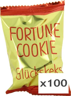 Produktbild von 100 Stück Glückskekse je 6g, einzeln in Goldfolie verpackt von DIAMOND, Fortune Cookies