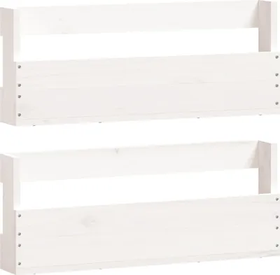 Produktbild von vidaXL Wand-Schuhregale 2 Stk. Weiß 59x9x23 cm Massivholz Kiefer