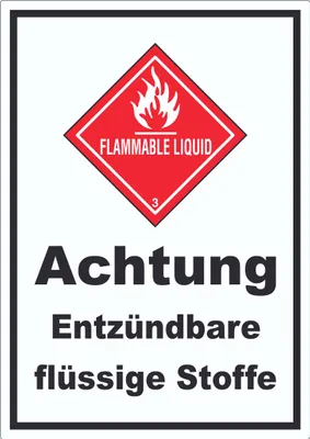 Produktbild von Aufkleber Entzündbare flüssige Stoffe Flammable Liquid A0 (841x1189mm)