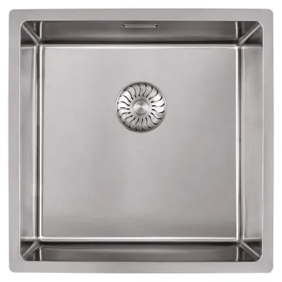 Produktbild von CARESSI 1-Becken Spüle CABLPP40R10 ohne Hahnbank, Edelstahl / ab 50 cm Schrankbreite / Auflage / Unterbau / flächenbündig