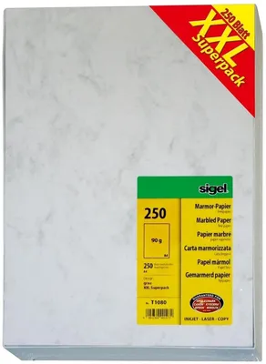 Produktbild von Designpapier Marmor A4 90g/qm VE=10x250 Blatt grau