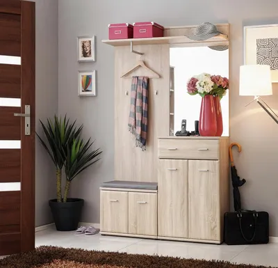 Immagine prodotto di Design moderno, armadio per l'ingresso, appendiabiti mobile, legno, ingresso