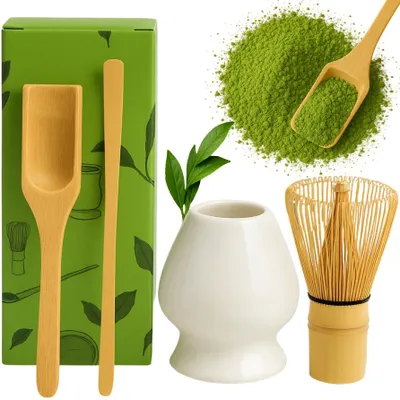 Produktbild von Matcha-Zubereitungsset 4-in-1 – Weiß – Traditionelles Set für die japanische Teezeremonie