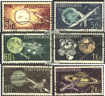 Produktbild von Briefmarken Tschechoslowakei 1963 Mi 1396-1401 (kompl.Ausg.) gestempelt Weltraumforschung