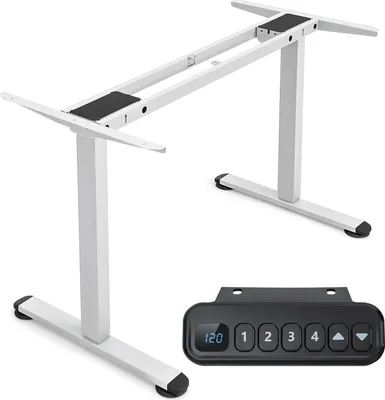 Immagine prodotto di Telaio per scrivania a doppio motore COSTWAY regolabile in altezza di 25 mm/s con protezione anticollisione e funzione di memoria, telaio per scrivania in piedi 50dB, capacità di carico 100 kg bianco